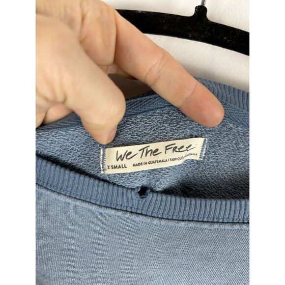 free people we the free camden sweatshirt XS blue long sleeve - Picture 3 of 10